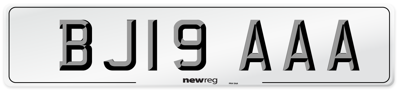 BJ19 AAA Number Plate from New Reg